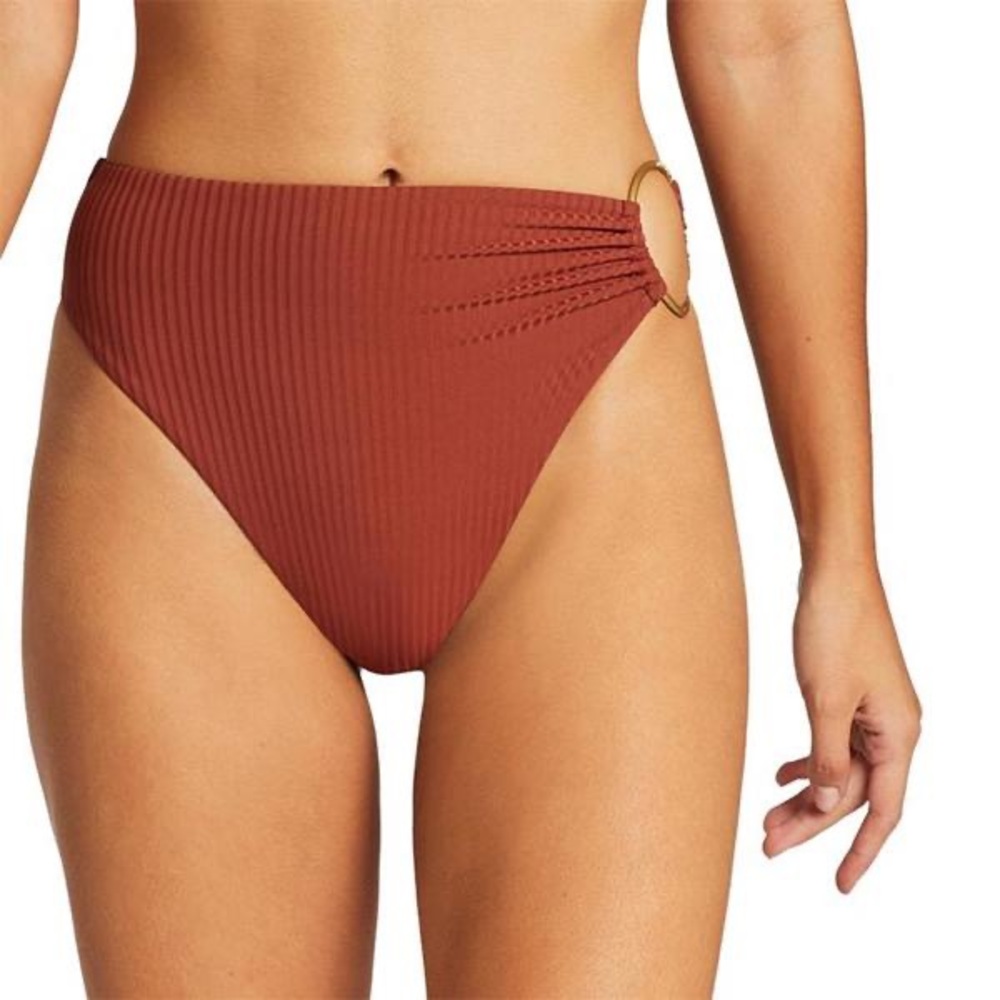 Vitamin A Swimwear Lolita Ribbed Bottoms - Henna